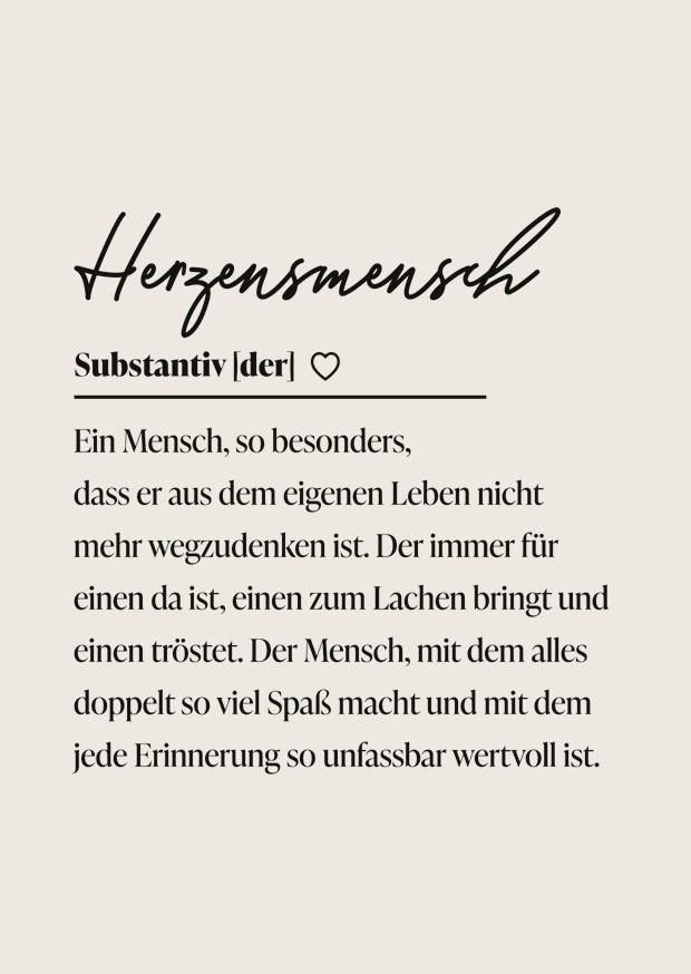 Herzensmensch Substantiv