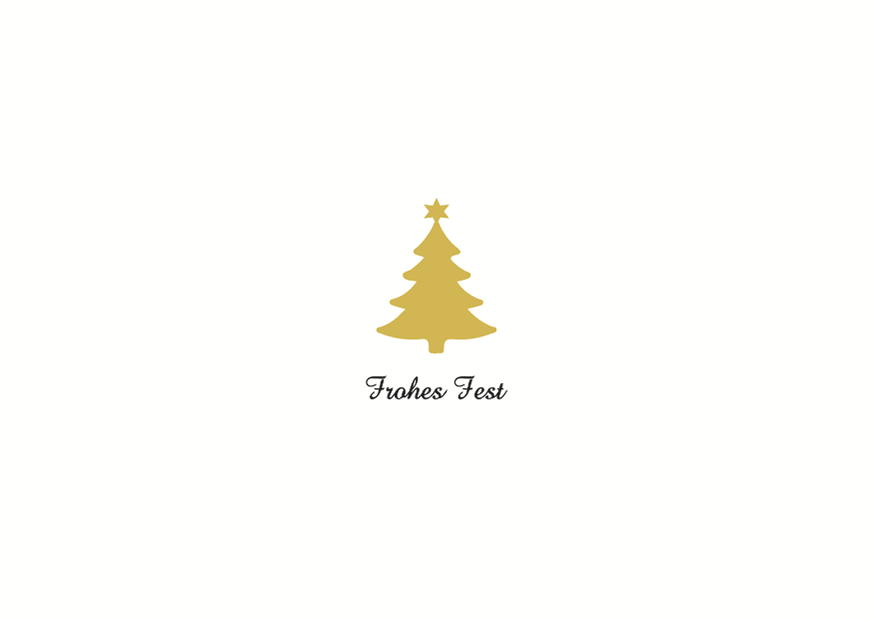 Frohes Fest Baum Gold