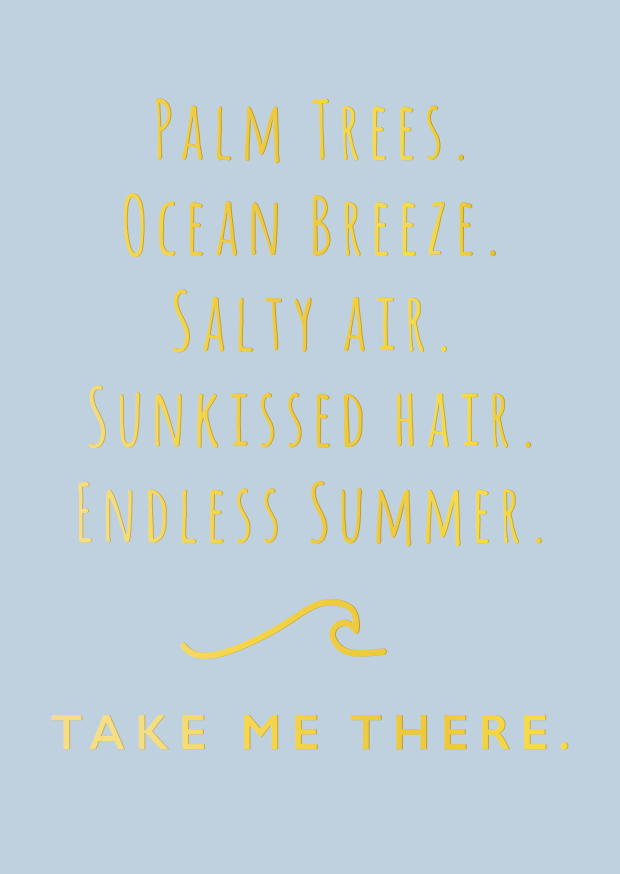 PALM TREES. OCEAN BREEZE GOLD