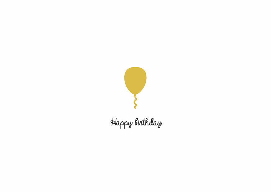 HAPPY BIRTHDAY BALLOON GOLD