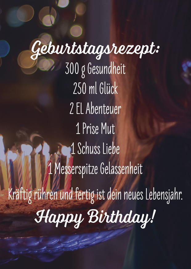 GEBURTSTAGSREZEPT: 300g GESUNDHEIT