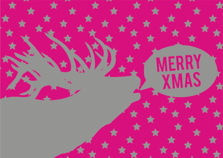 Merry Xmas Hirsch Silber