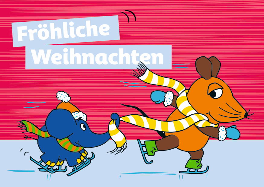 Fröhliche Weihnachten Schlittschuhlaufen