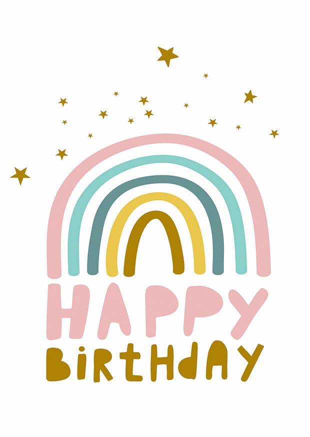 Happy Birthday Regenbogen Rosa