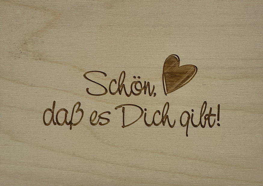 Holzpostkarte Schön, Dass Es Dich Gibt