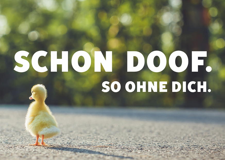 SCHON DOOF. SO OHNE DICH.