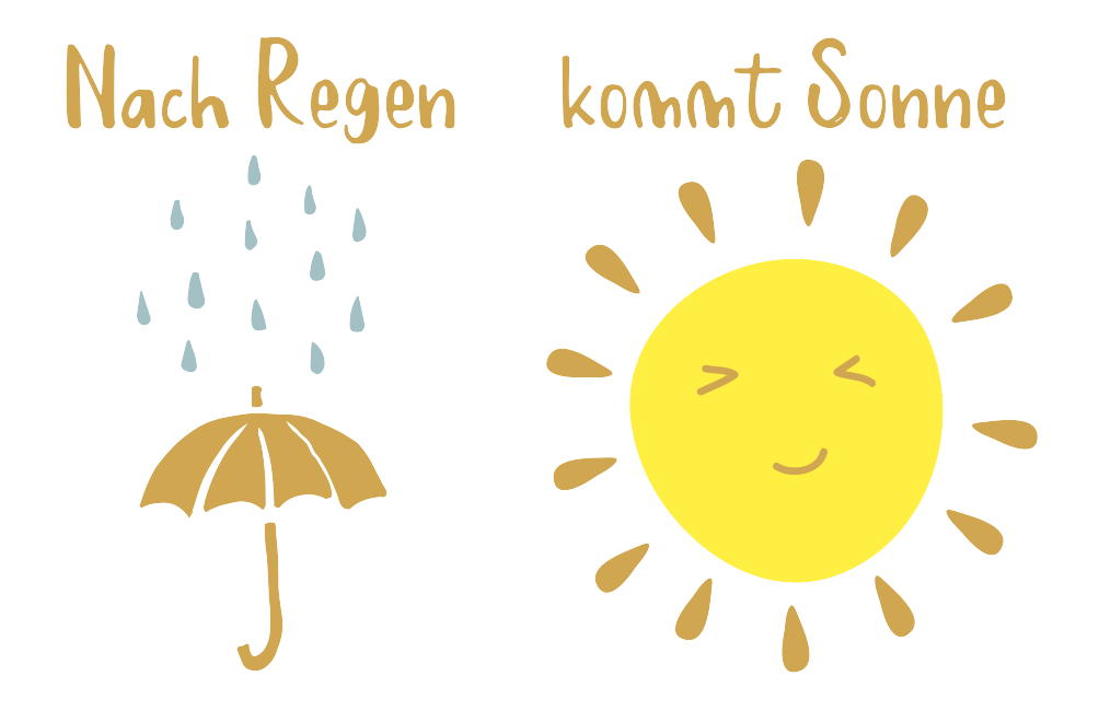 Nach Regen Kommt Sonne - Magnete Gold