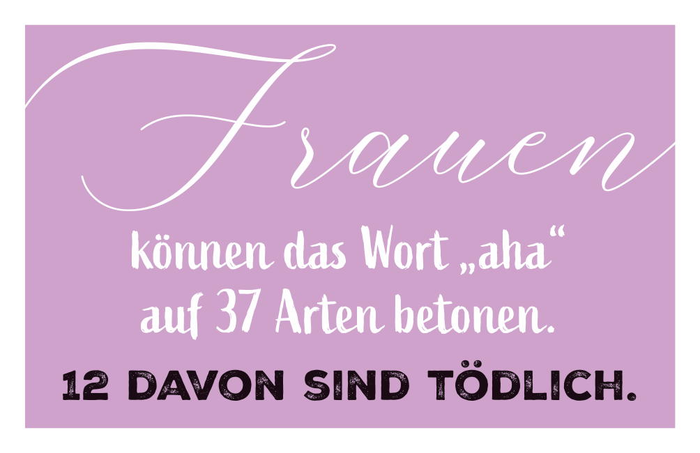 DAS WORT AHA AUF 37 ARTEN - MAGNETE