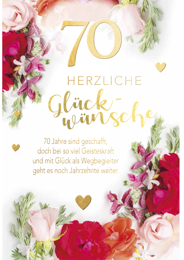 70 Herzliche Glückwünsche