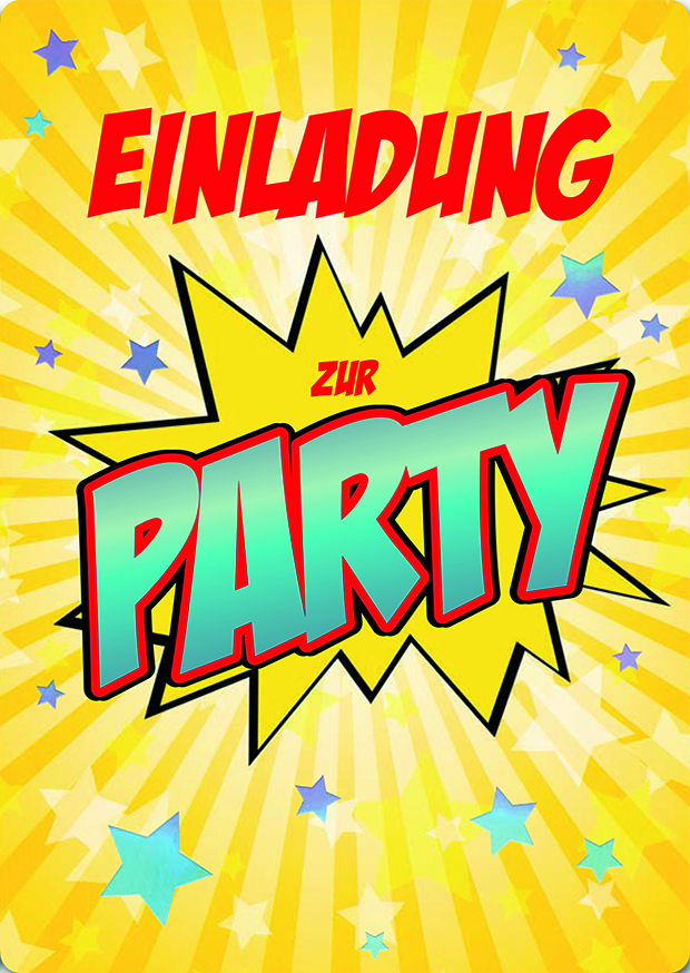 GK MEHRSTÜCKPACKUNG EINLADUNG ZUR PARTY STERNE