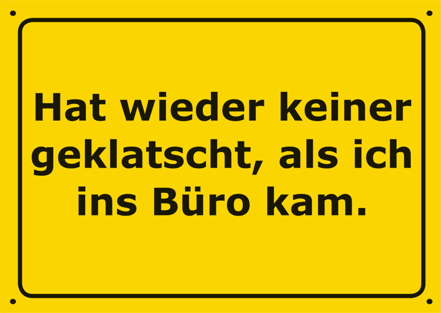 WIEDER KEINER GEKLATSCHT
