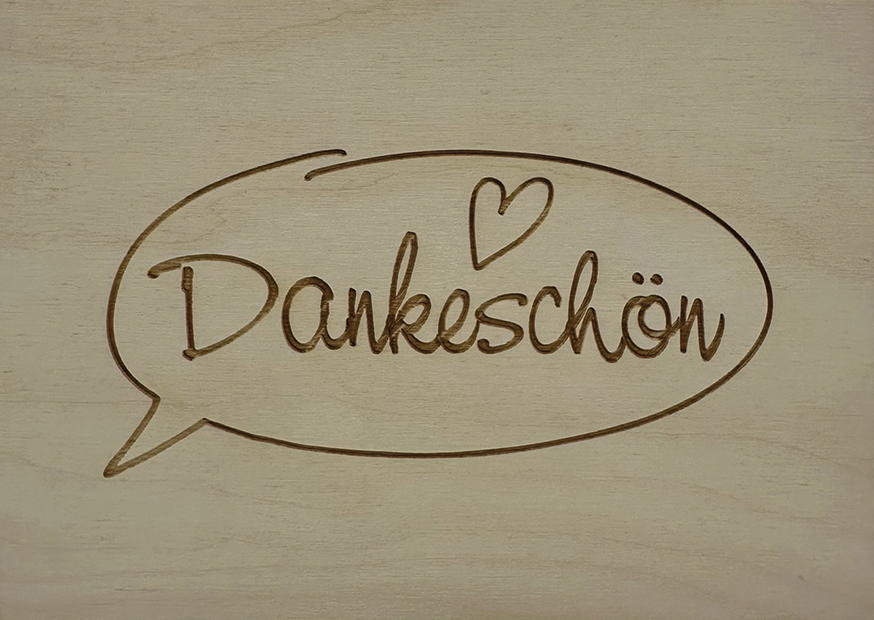 Holzpostkarte Dankeschön