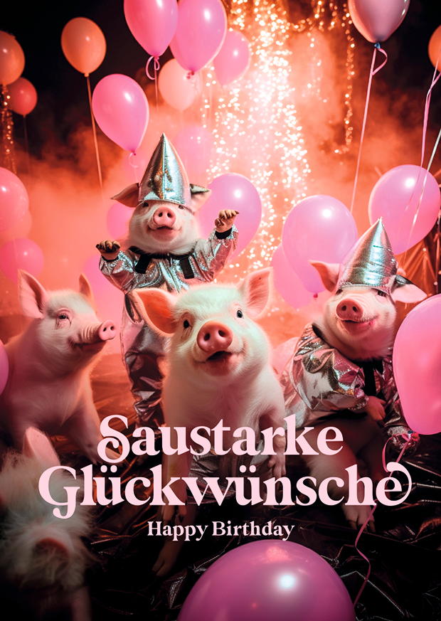SAUSTARKE GLÜCKWÜNSCHE