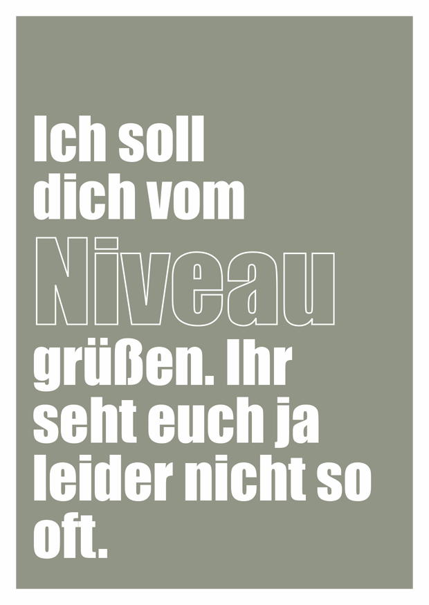 Vom Niveau Grüssen