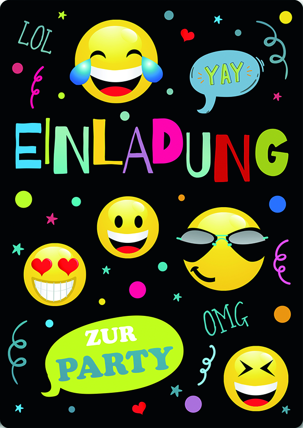 GK MEHRSTÜCKPACKUNG EINLADUNG ZUR PARTY SMILEY