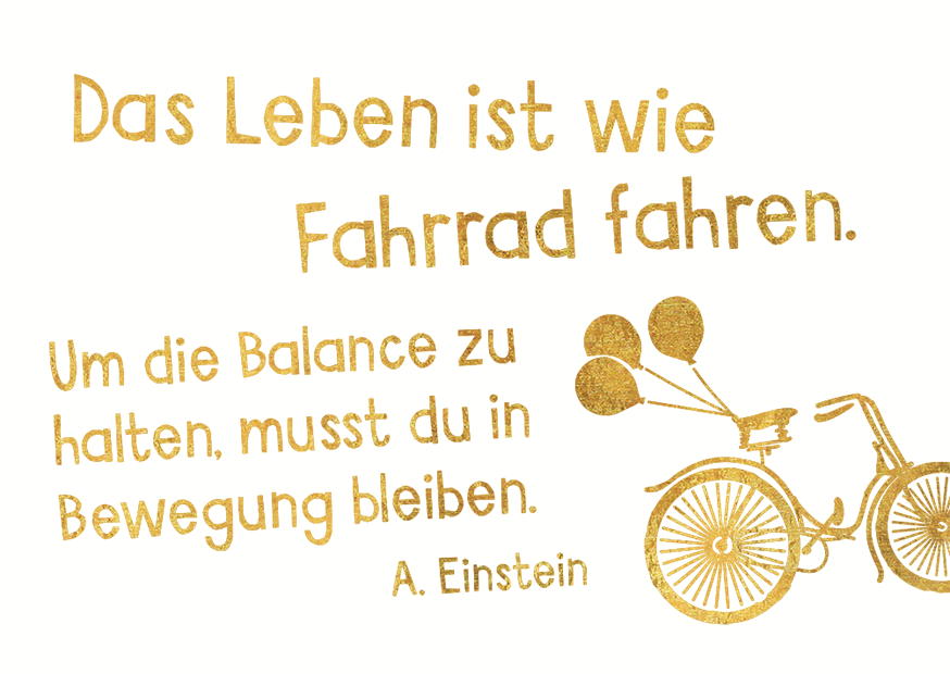 Das Leben Ist Wie Fahrrad Fahren - Magnete Gold