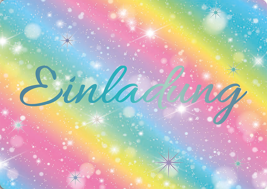 GK MEHRSTÜCKPACKUNG EINLADUNG GLITZERREGENBOGEN