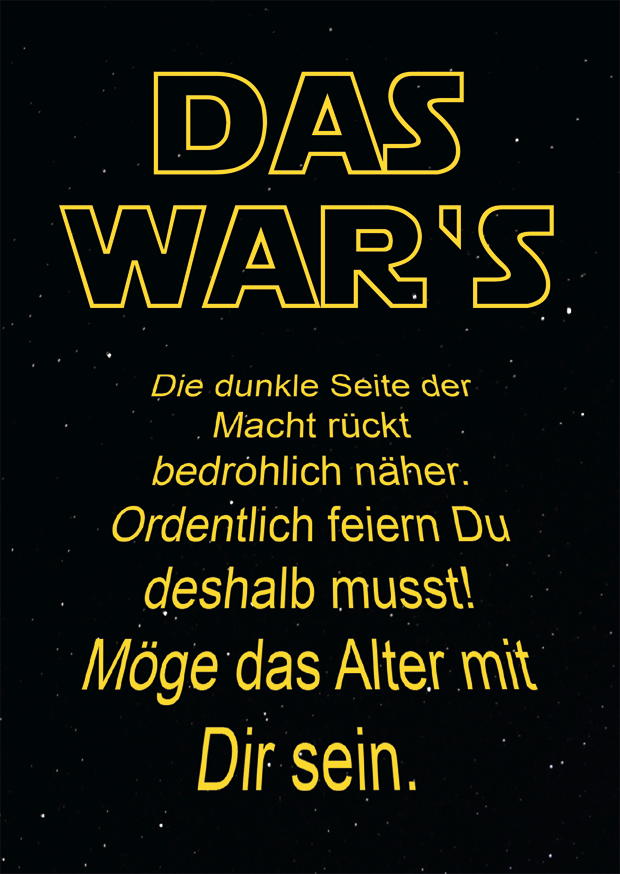 MÖGE DAS ALTER MIT DIR SEIN