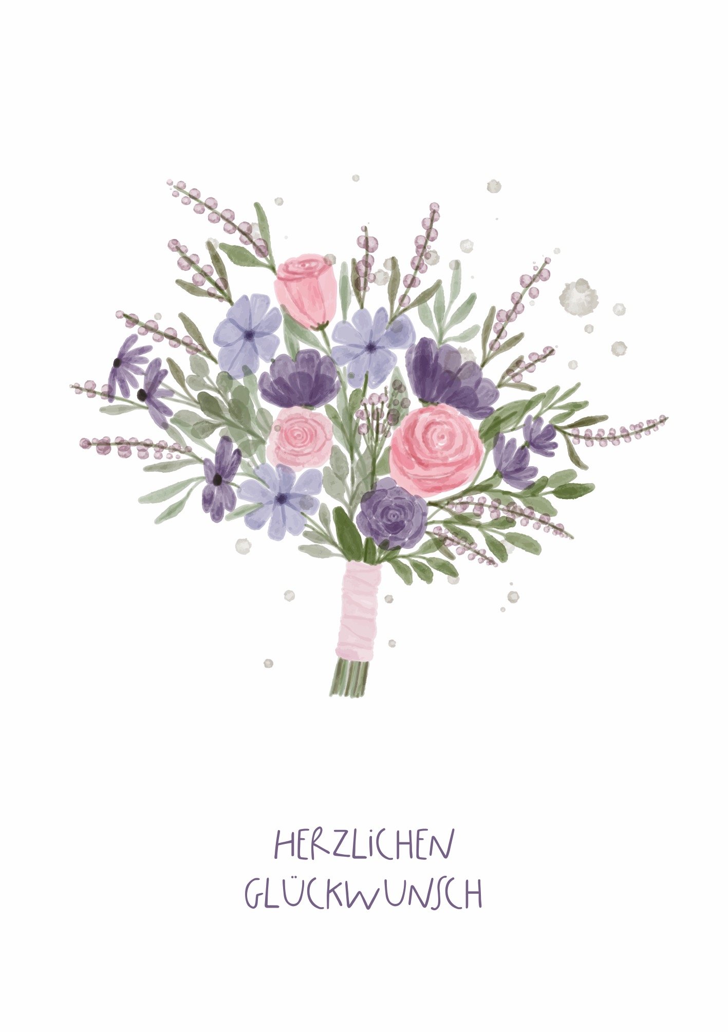 HERZLICHEN GLÜCKWUNSCH BLUMENSTRAUSS
