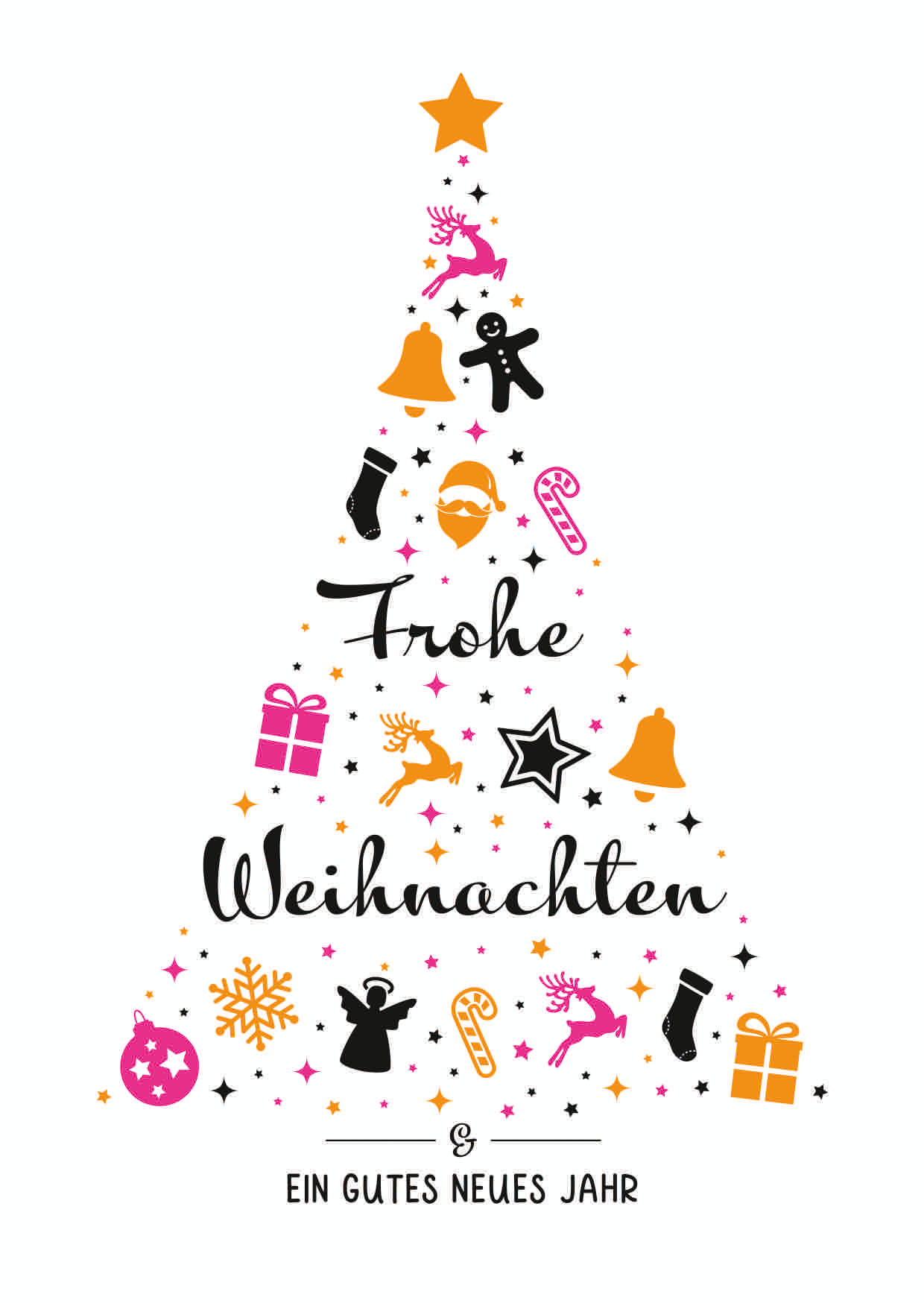 FROHE WEIHNACHTEN BAUM - NEON