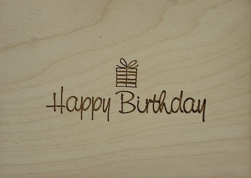 Holzpostkarte Happy Birthday