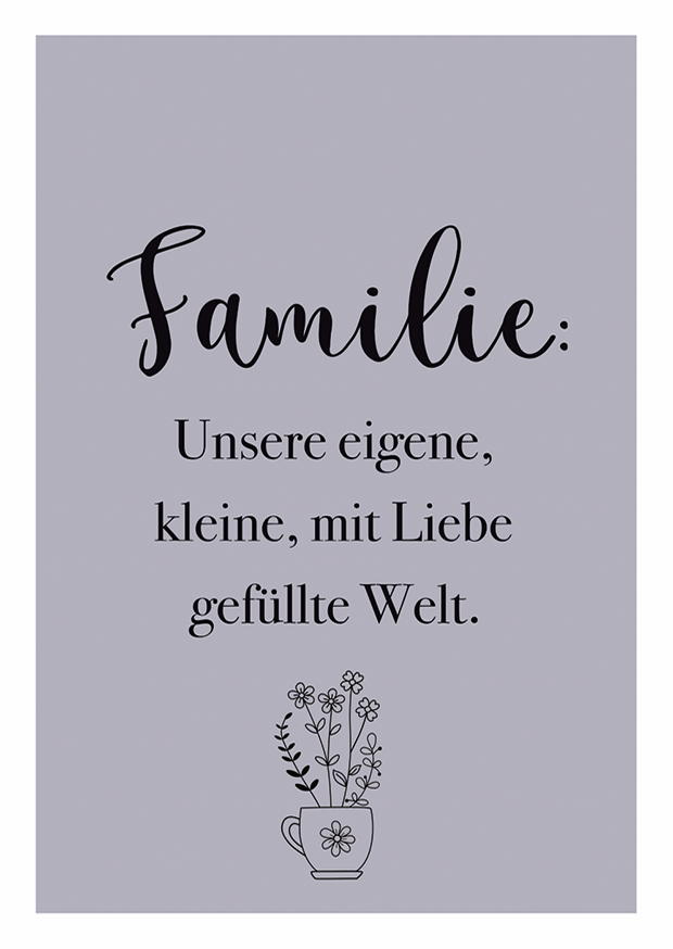 FAMILIE: UNSERE EIGENE, KLEINE, MIT LIEBE GEFÜLLTE