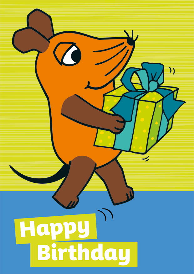 Happy Birthday Maus Mit Geschenk